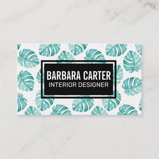 Monstera Leaf Pattern Visitenkarte (Vorderseite)