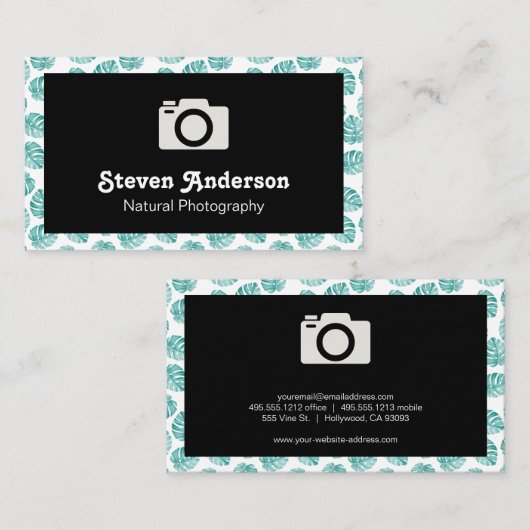 Monstera Leaf Pattern Visitenkarte (Vorne/Hinten)