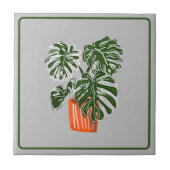 Monstera Leaf Pflanze Keramik Titel Keramik Tile Fliese (Vorderseite)