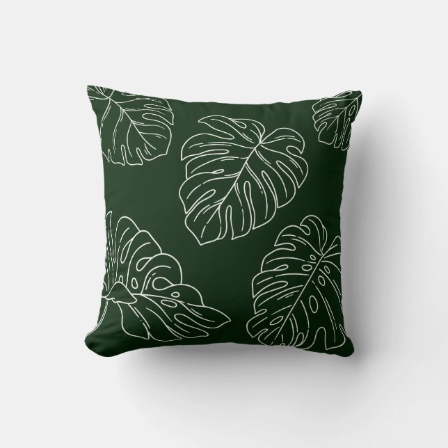 Monstera Leaf Pflanze Lover Wohngestaltung Geschen Kissen (Vorderseite)