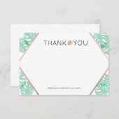 Monstera Leaf & Rose Gold Mitteilungskarte (Vorne/Hinten)