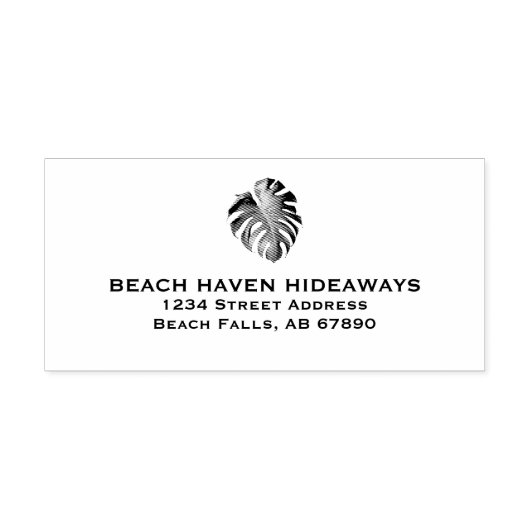 Monstera Leaf Rücksendeadresse Selbstfarbige Brief Permastempel (Design)