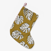 Monstera Leaf, Textil Nahtlos Muster. Kleiner Weihnachtsstrumpf (Vorderansicht (hängend))