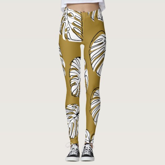 Monstera Leaf, Textil Nahtlos Muster. Leggings (Vorderseite)