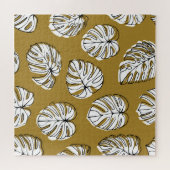 Monstera Leaf, Textil Nahtlos Muster. Puzzle (Horizontal)