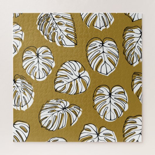 Monstera Leaf, Textil Nahtlos Muster. Puzzle (Vertikal)