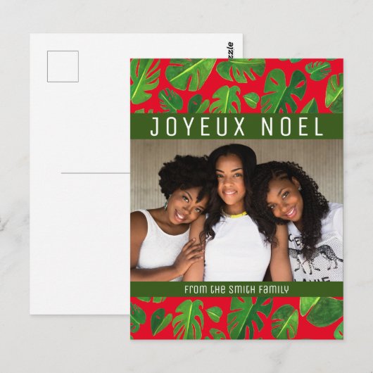 Monstera Leaf Tropical Green Pattern CUSTOM FOTO Postkarte (Vorne/Hinten)