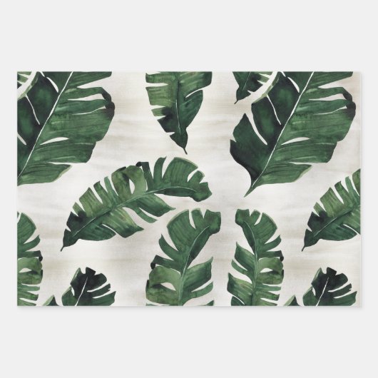 Monstera Leaf Tropical Palm Wrapping Paper Sheets Geschenkpapier Set (Vorderseite 3)