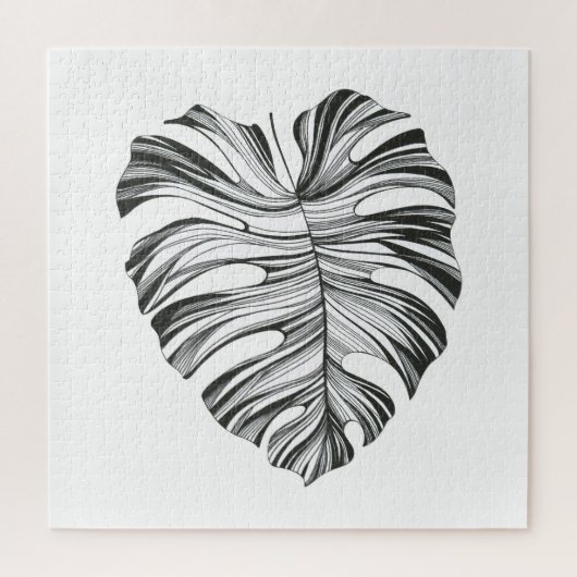 Monstera Leaf: Tropisches natürliches Element. Puzzle (Vertikal)