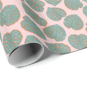 Monstera Leaf: Tropisches Vintages Muster Geschenkpapier (Rolleneckpunkt)