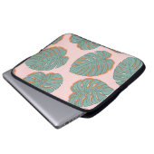 Monstera Leaf: Tropisches Vintages Muster Laptopschutzhülle (Vorne Knopf)