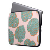 Monstera Leaf: Tropisches Vintages Muster Laptopschutzhülle (Vorderseite Links)