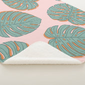 Monstera Leaf: Tropisches Vintages Muster Sherpadecke (3/4)
