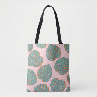 Monstera Leaf: Tropisches Vintages Muster Tasche
