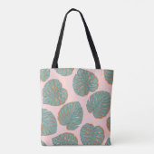 Monstera Leaf: Tropisches Vintages Muster Tasche (Rückseite)