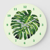 Monstera Leaf Uhr Grüne Natur - Ihre Farben (Vorderseite)