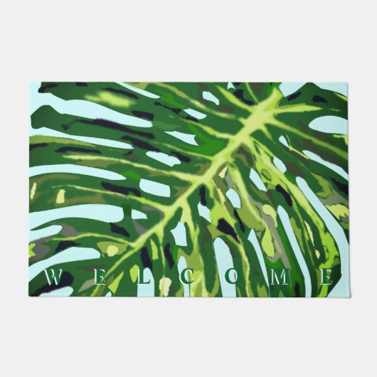 Monstera Leaf Welcome Doormat Fußmatte (Vorderseite)