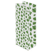 Monstera Leaf Wine Gift Bag Geschenktüte Für Weinflaschen (Rückseite Schrägansicht)
