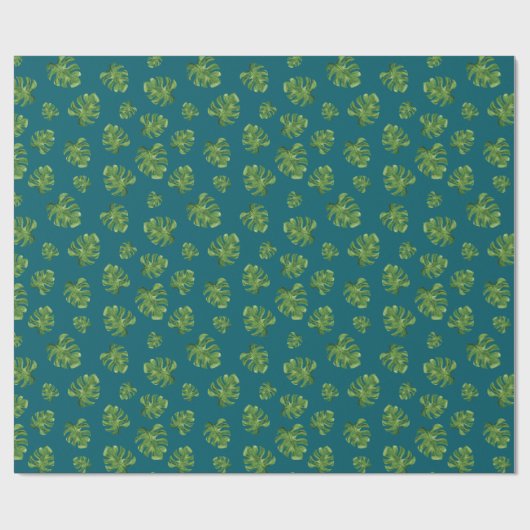 Monstera Leaf Wrapping Paper 30 in x 6 ft Geschenkpapier (Flach)