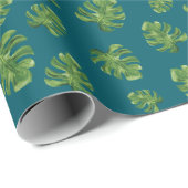Monstera Leaf Wrapping Paper 30 in x 6 ft Geschenkpapier (Rolleneckpunkt)