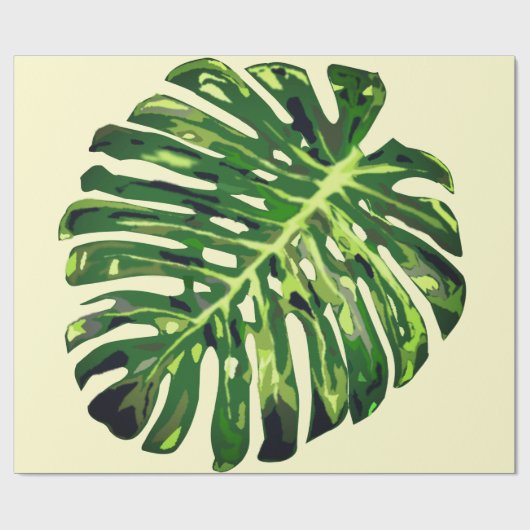 Monstera Leaf Wrapping Paper Geschenkpapier (Flach)