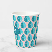 Monstera Leaves - Blue and Pink Pappbecher (Links)