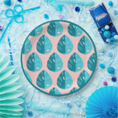 Monstera Leaves - Blue and Pink Pappteller (Party)