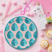 Monstera Leaves - Blue and Pink Pappteller (Party)