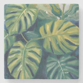 Monstera Leaves Botanical Watercolor Steinuntersetzer (Vorderseite)