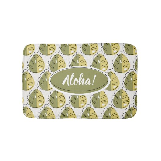 Monstera Leaves - Green Badematte (Vorderseite)