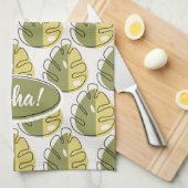 Monstera Leaves - Green Geschirrtuch (Viertel Falte)