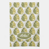 Monstera Leaves - Green Geschirrtuch (Vertikal)