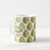Monstera Leaves - Green Kaffeetasse (Vorderseite Links)