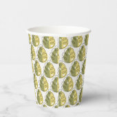 Monstera Leaves – Green Pappbecher (Rechts)