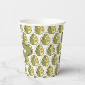 Monstera Leaves – Green Pappbecher (Links)