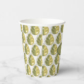 Monstera Leaves – Green Pappbecher (Rechts)