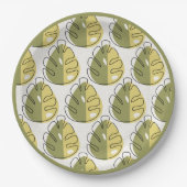 Monstera Leaves – Green Pappteller (Vorderseite)