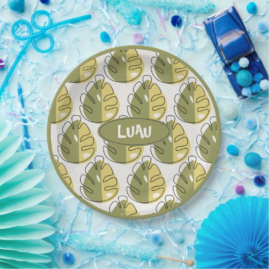 Monstera Leaves – Green Pappteller (Party)