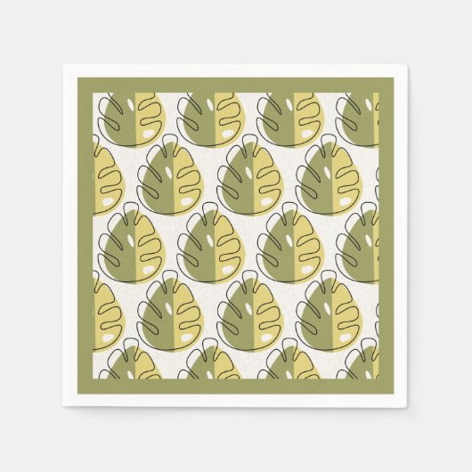 Monstera Leaves – Green Serviette (Vorderseite)