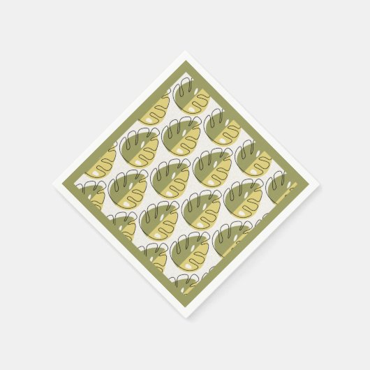 Monstera Leaves – Green Serviette (Ecke)