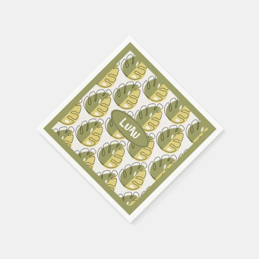 Monstera Leaves – Green Serviette (Ecke)