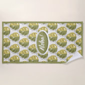 Monstera Leaves - Green Strandtuch (Vorderseite)