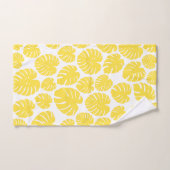 Monstera - Lemon Gelb und Weiß Badhandtuch Set (Handtuch)