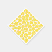 Monstera - Lemon Gelb und Weiß Serviette (Ecke)