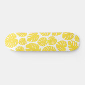 Monstera - Lemon Gelb und Weiß Skateboard (Horizontal)