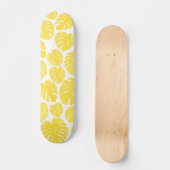 Monstera - Lemon Gelb und Weiß Skateboard (Vorderseite)