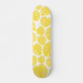 Monstera - Lemon Gelb und Weiß Skateboard (Vorne)