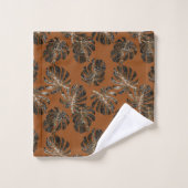 Monstera Leo Tierdruck Glam 3 Badhandtuch Set (Waschlappen)