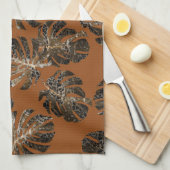 Monstera Leo Tierdruck Glam 3 Geschirrtuch (Viertel Falte)