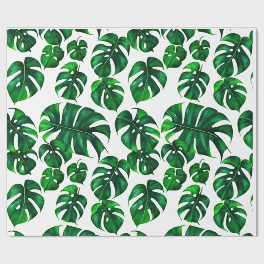 Monstera M Blätter Pattern Geschenkpapier (Flach)